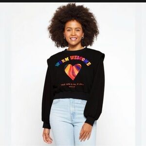 FARM Rio Black Sweatshirt with Colorful Heart